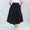 Black Casual Loose Pleated Elastic Waist Skirt