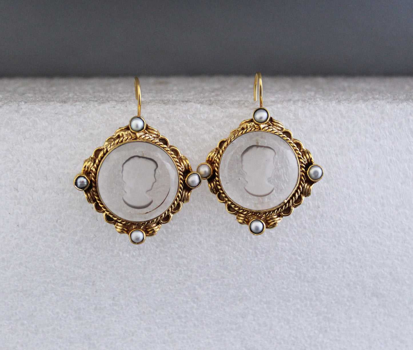 Intaglio crystal Earrings