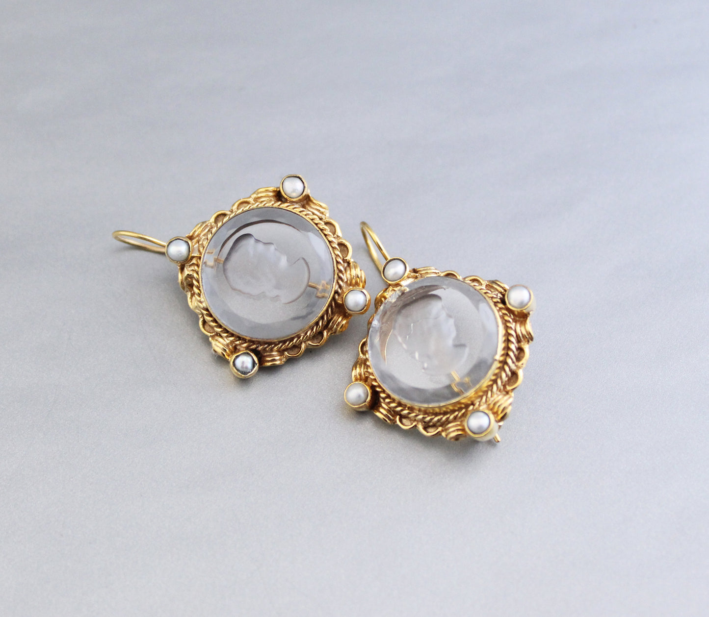 Intaglio crystal Earrings