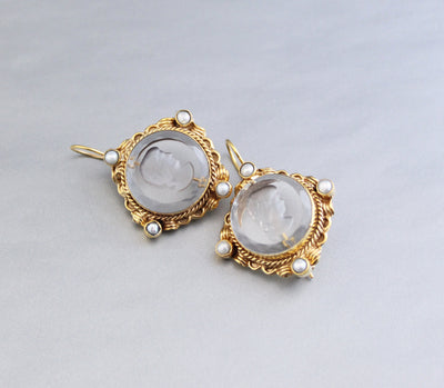 Intaglio crystal Earrings