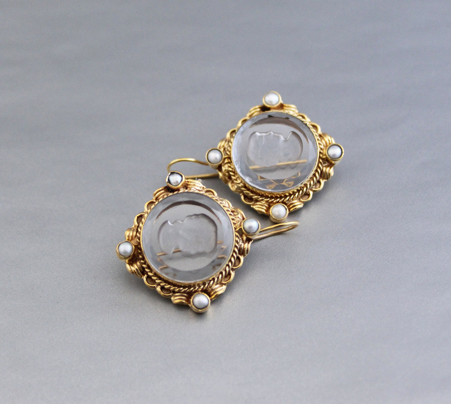 Intaglio crystal Earrings