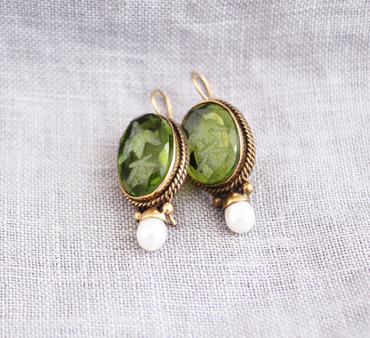 Antique Intaglio Earrings