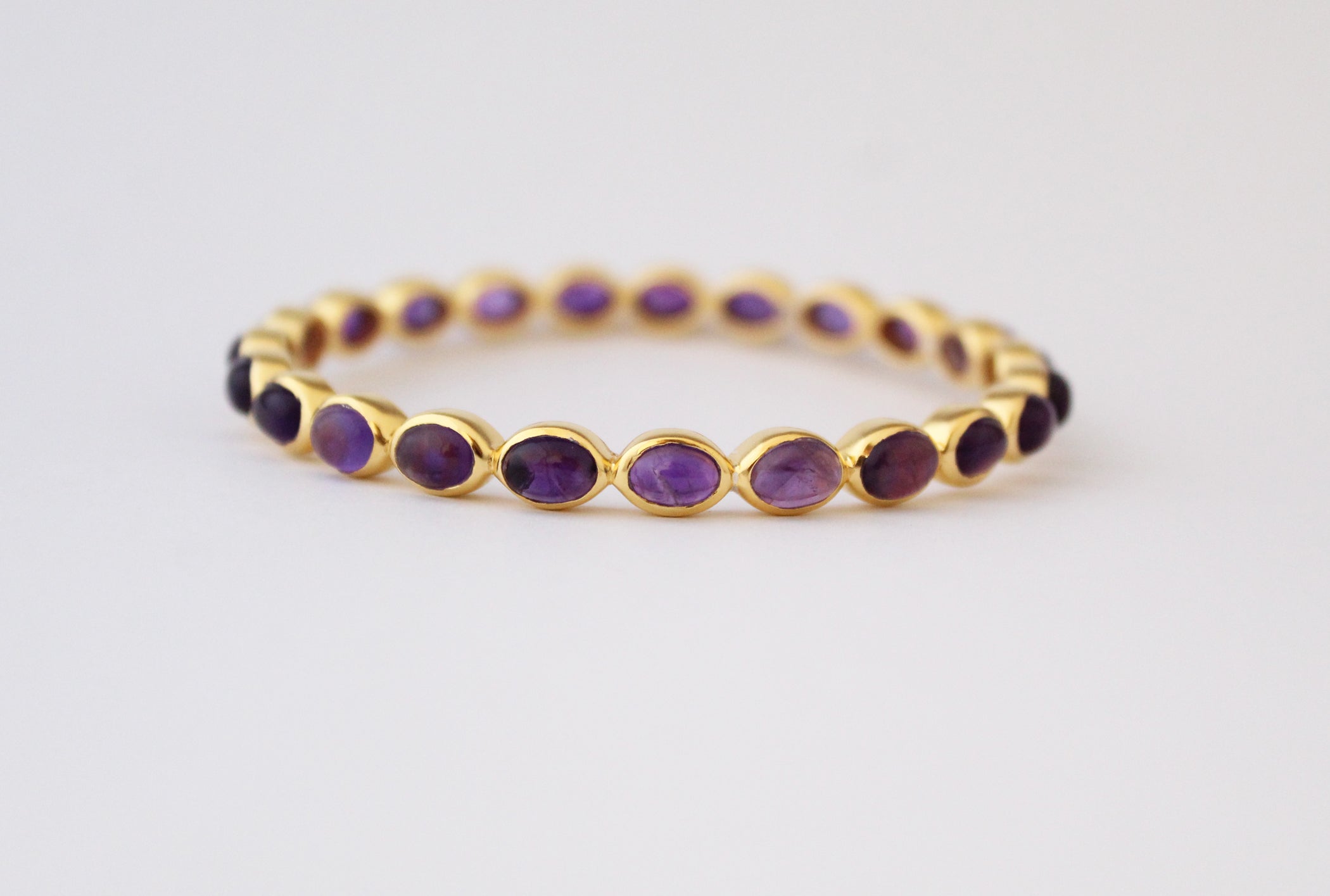 Amethyst Bangle, Natural Purple Amethyst Bracelet, Sterling Silver, 14K Gold Filled Bangle, Gemstone Bangles, Bezel Set Bangles