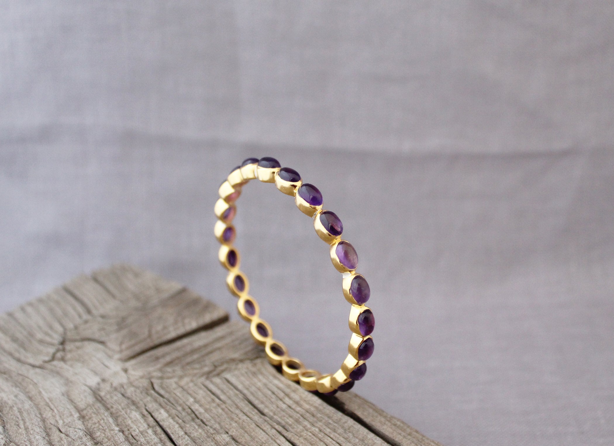 Amethyst Bangle, Natural Purple Amethyst Bracelet, Sterling Silver, 14K Gold Filled Bangle, Gemstone Bangles, Bezel Set Bangles