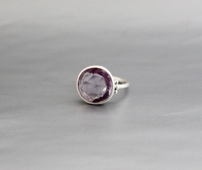 Purple Amethyst Ring, 925 Silver Ring, Middle Finger Ring, Anniversary Gift, Dainty ring, Minimalist ring, Delicate ring, Stacking ring