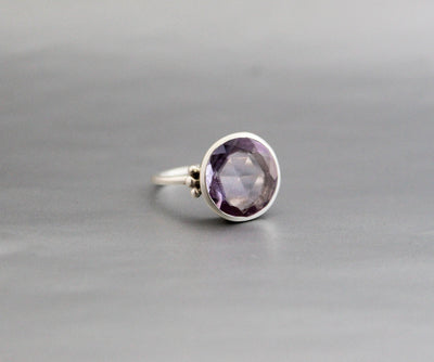 Purple Amethyst Ring, 925 Silver Ring, Middle Finger Ring, Anniversary Gift, Dainty ring, Minimalist ring, Delicate ring, Stacking ring