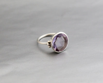 Purple Amethyst Ring, 925 Silver Ring, Middle Finger Ring, Anniversary Gift, Dainty ring, Minimalist ring, Delicate ring, Stacking ring