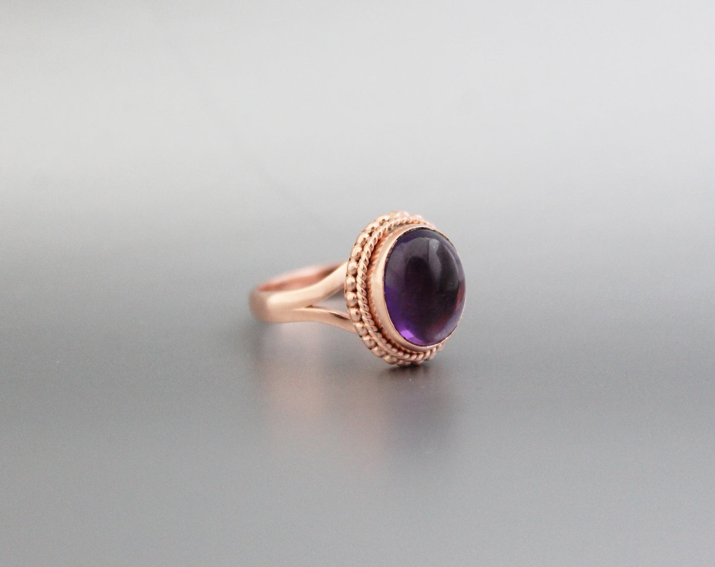 Natural Amethyst Ring, 925 Silver Ring, Amethyst Faceted Ring, Amethyst Jewelry, Rose Gold Ring, Engagement Ring, Cocktail Ring, Purple Gem