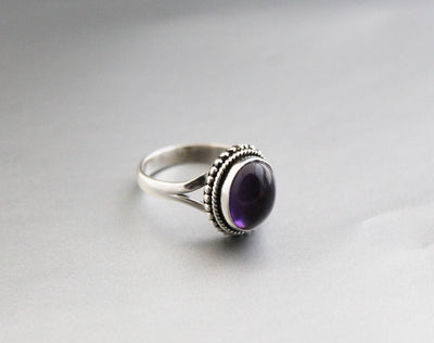 Natural Amethyst Ring, 925 Silver Ring, Amethyst Gemstone Ring, Amethyst Silver Ring, Engagement Ring, Cocktail Ring, Purple Gem
