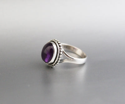 Natural Amethyst Ring, 925 Silver Ring, Amethyst Gemstone Ring, Amethyst Silver Ring, Engagement Ring, Cocktail Ring, Purple Gem