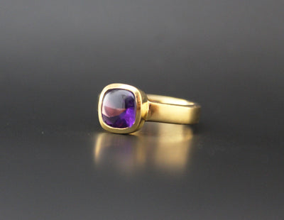 Natural Amethyst Ring, Sterling Silver,February Birthstone,14K Gold Filled Ring, Engagement Ring, Gemstone Ring, Amethyst Jewelry, Modern