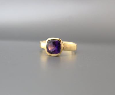 Natural Amethyst Ring, Sterling Silver,February Birthstone,14K Gold Filled Ring, Engagement Ring, Gemstone Ring, Amethyst Jewelry, Modern