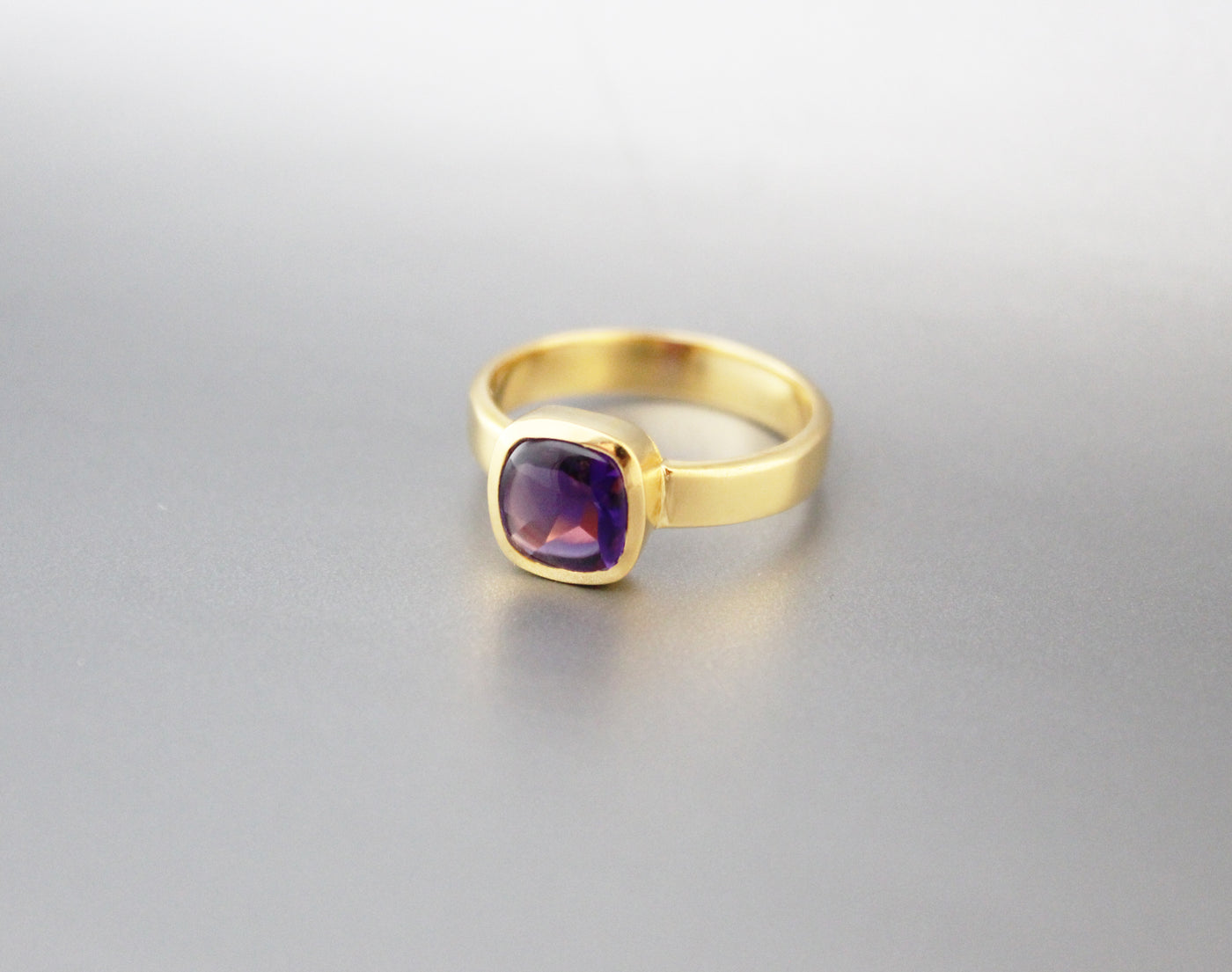 Natural Amethyst Ring, Sterling Silver,February Birthstone,14K Gold Filled Ring, Engagement Ring, Gemstone Ring, Amethyst Jewelry, Modern
