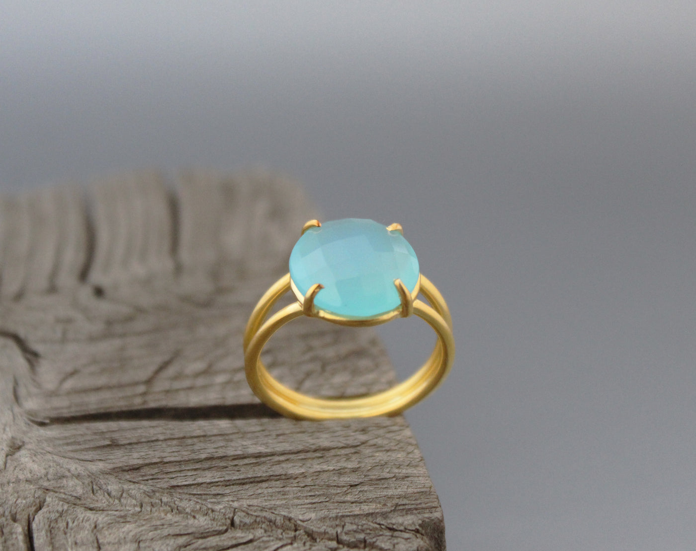 Aqua Chalcedony Ring ,Statement Rings,Stackable Rings,Chalcedony , rose Gold Ring, rings for Women,Blue Ring, Aqua Ring, Proposal Ring