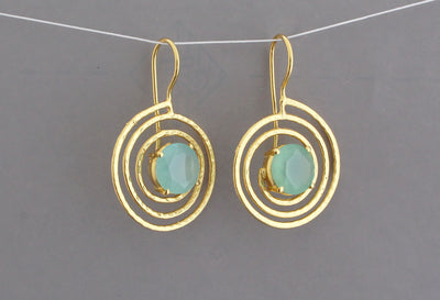 Aqua Chalcedony Earrings, Aqua Chalcedony Jewelry, Everyday Earrings, Gold Plated Earrings, Boho Earrings, Dainty Earrings, Bridesmaid Gifts