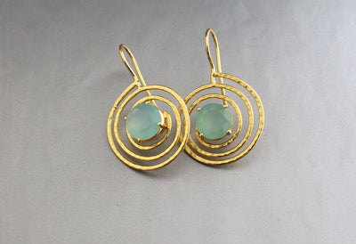 Aqua Chalcedony Earrings, Aqua Chalcedony Jewelry, Everyday Earrings, Gold Plated Earrings, Boho Earrings, Dainty Earrings, Bridesmaid Gifts