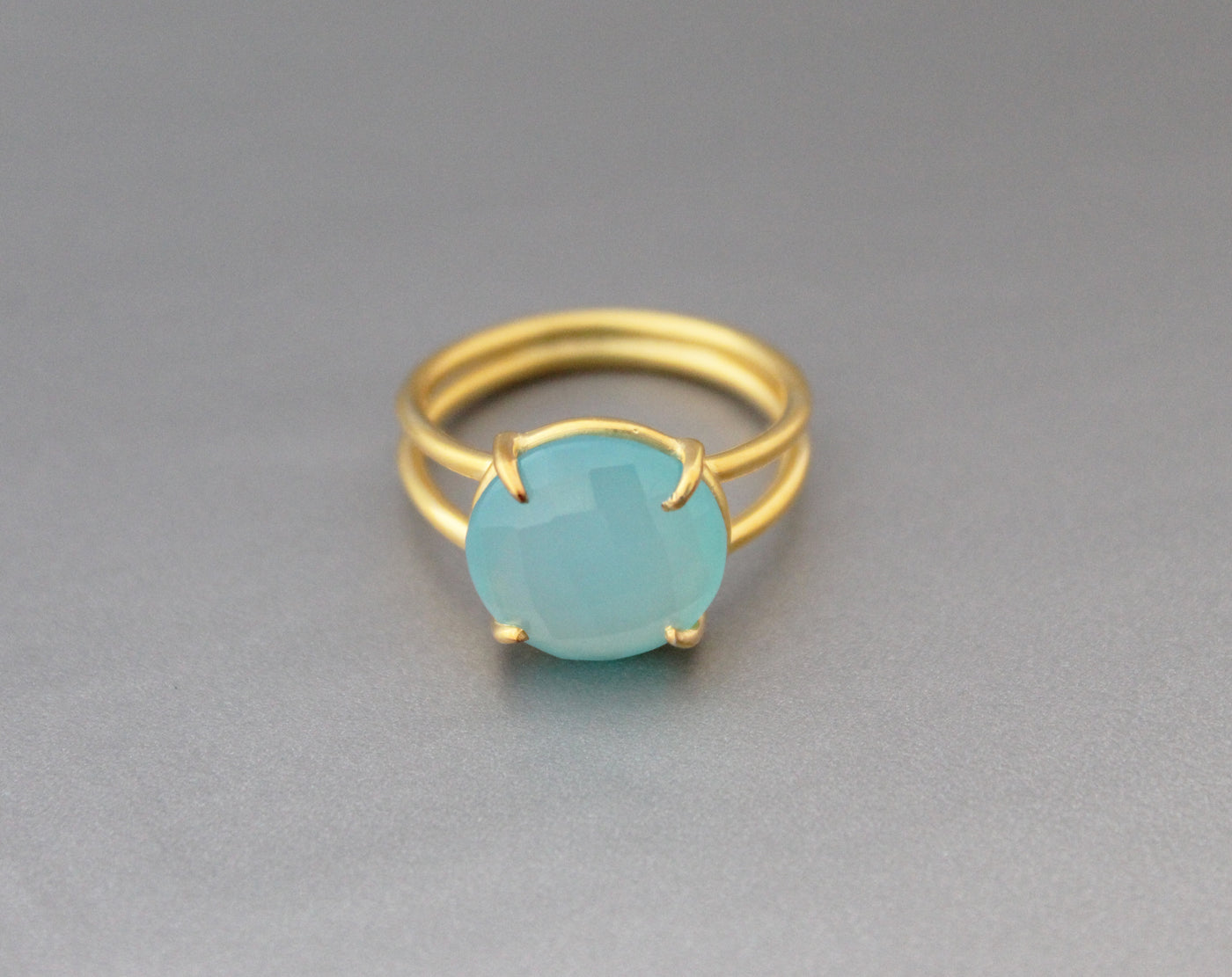Aqua Chalcedony Ring ,Statement Rings,Stackable Rings,Chalcedony , rose Gold Ring, rings for Women,Blue Ring, Aqua Ring, Proposal Ring