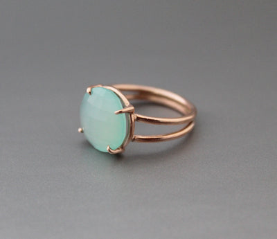 Aqua Chalcedony Ring