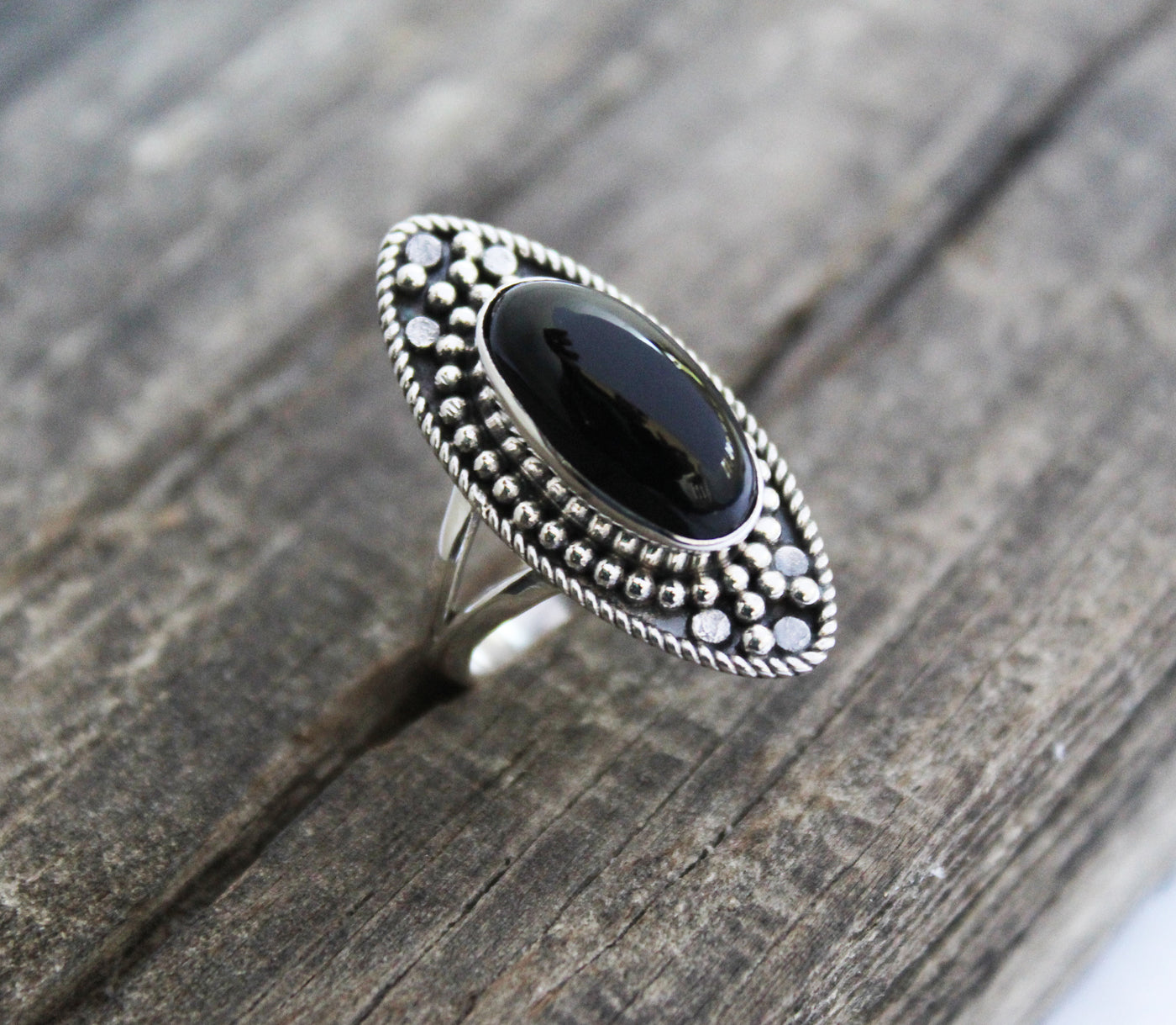 Natural Black Onyx Ring