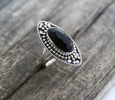 Natural Black Onyx Ring