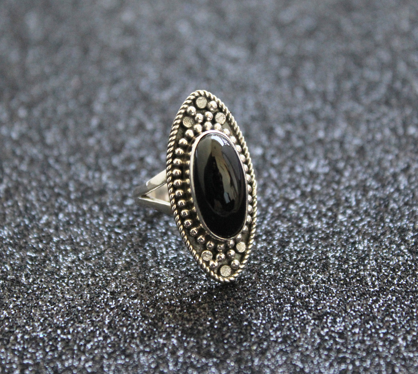 Natural Black Onyx Ring