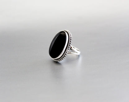 Black Onyx Ring,December Birthstone,onyx ring,black ring,fashion ring,gemstone ring,stack ring,stackable rings,Energy Ring,Promise Ring