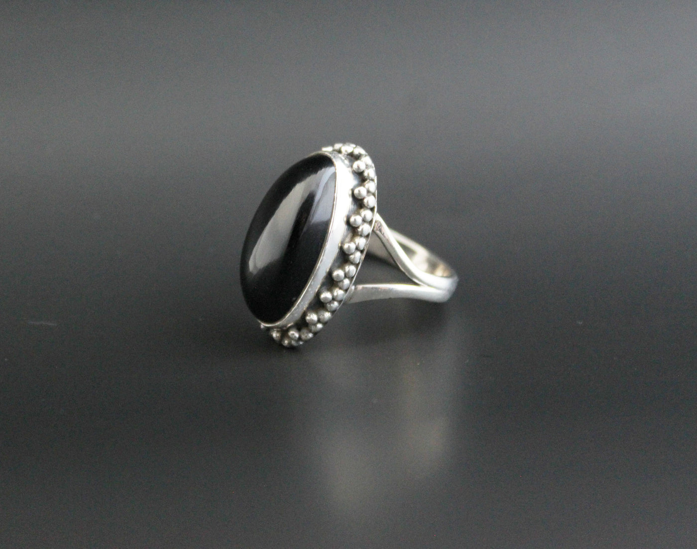Black Onyx Oval Ring, One of a kind genuine Black Onyx Ring, Sterling Silver Ring, Delicate Stone Ring, Everyday Ring, Customize Rings