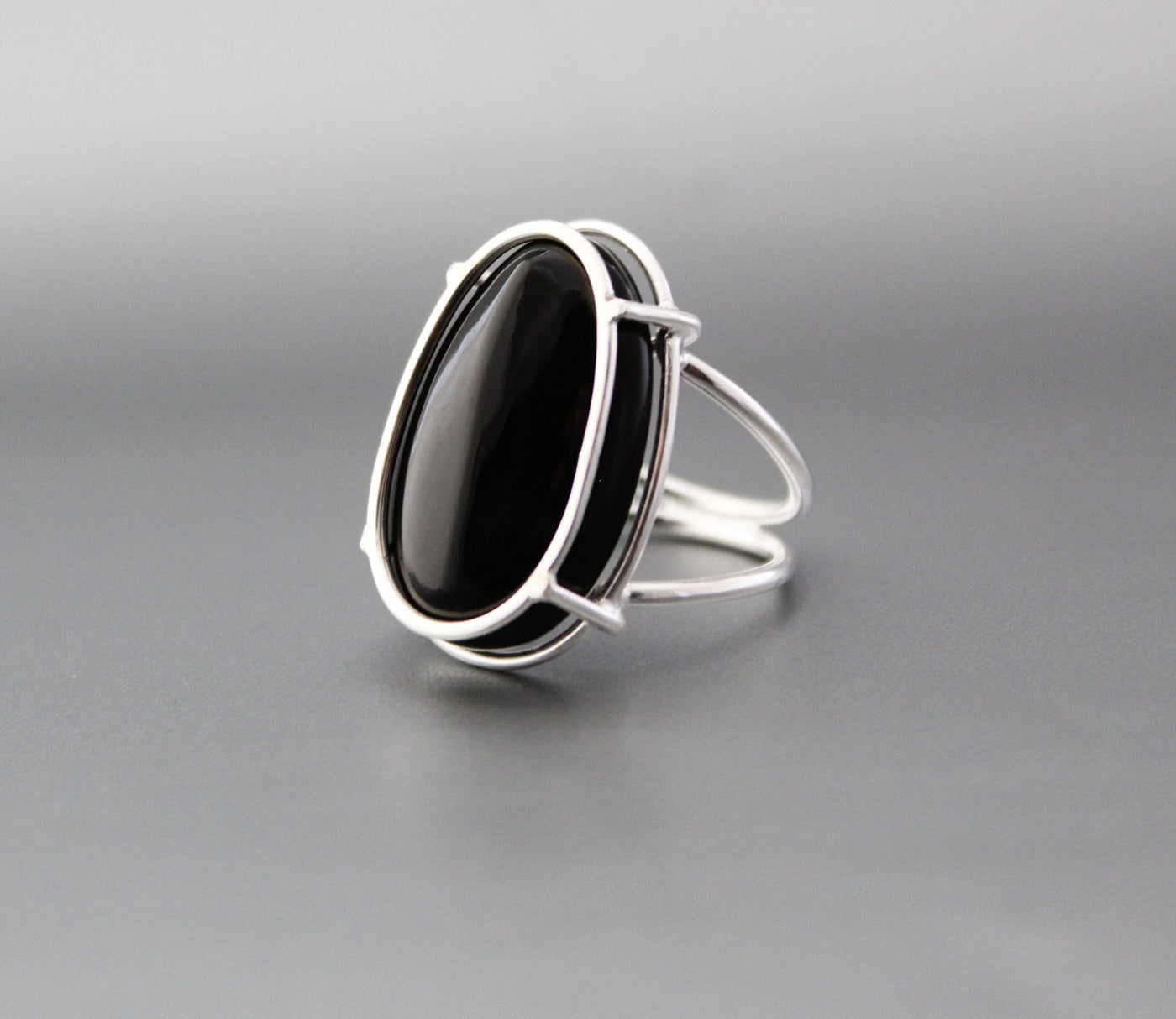 Natural Black Onyx Ring, Handmade Silver Ring, December Birthstone, Promise Ring, 925 Sterling Silver Ring, Tumble Black Onyx Designer Ring