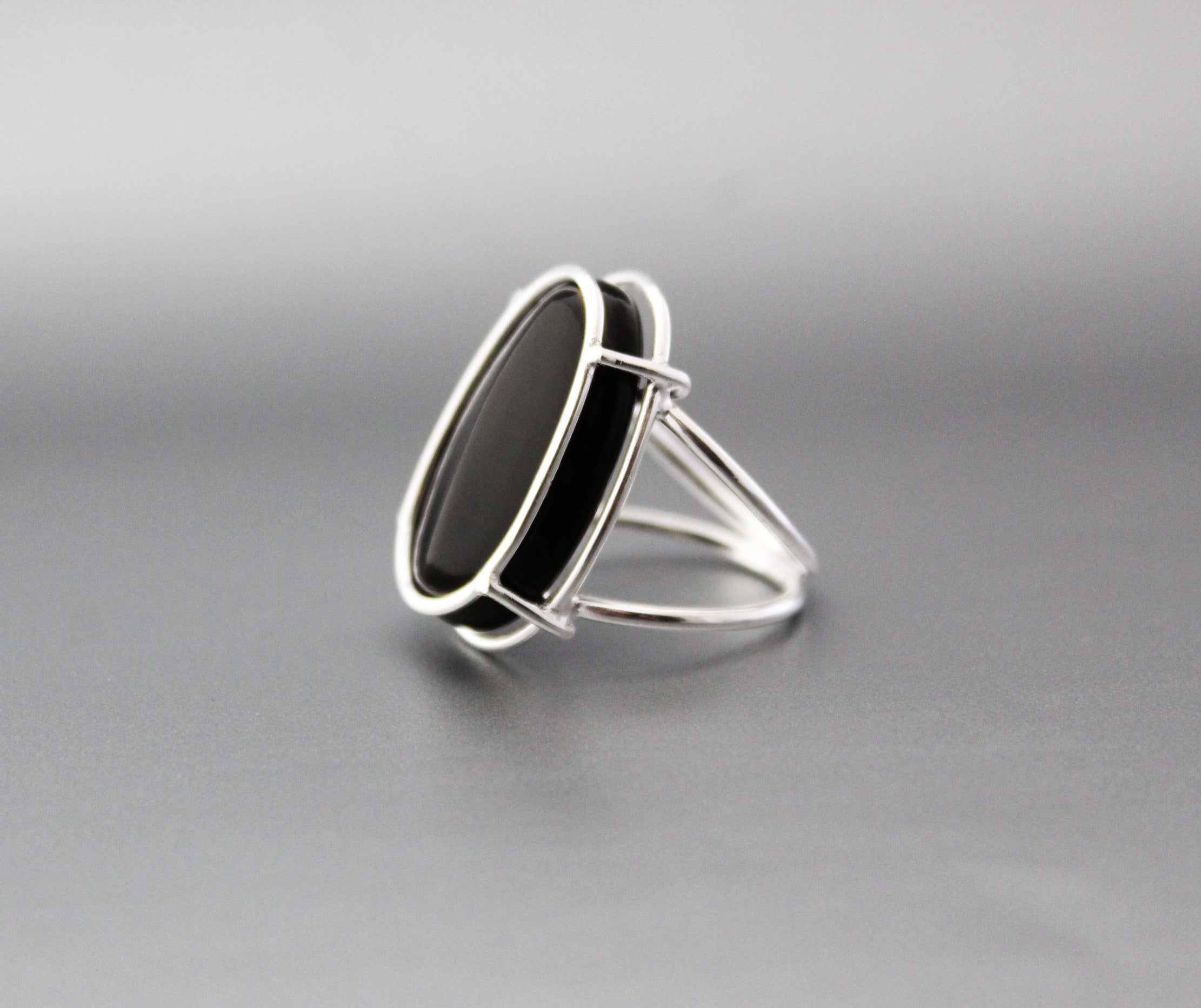 Natural Black Onyx Ring, Handmade Silver Ring, December Birthstone, Promise Ring, 925 Sterling Silver Ring, Tumble Black Onyx Designer Ring