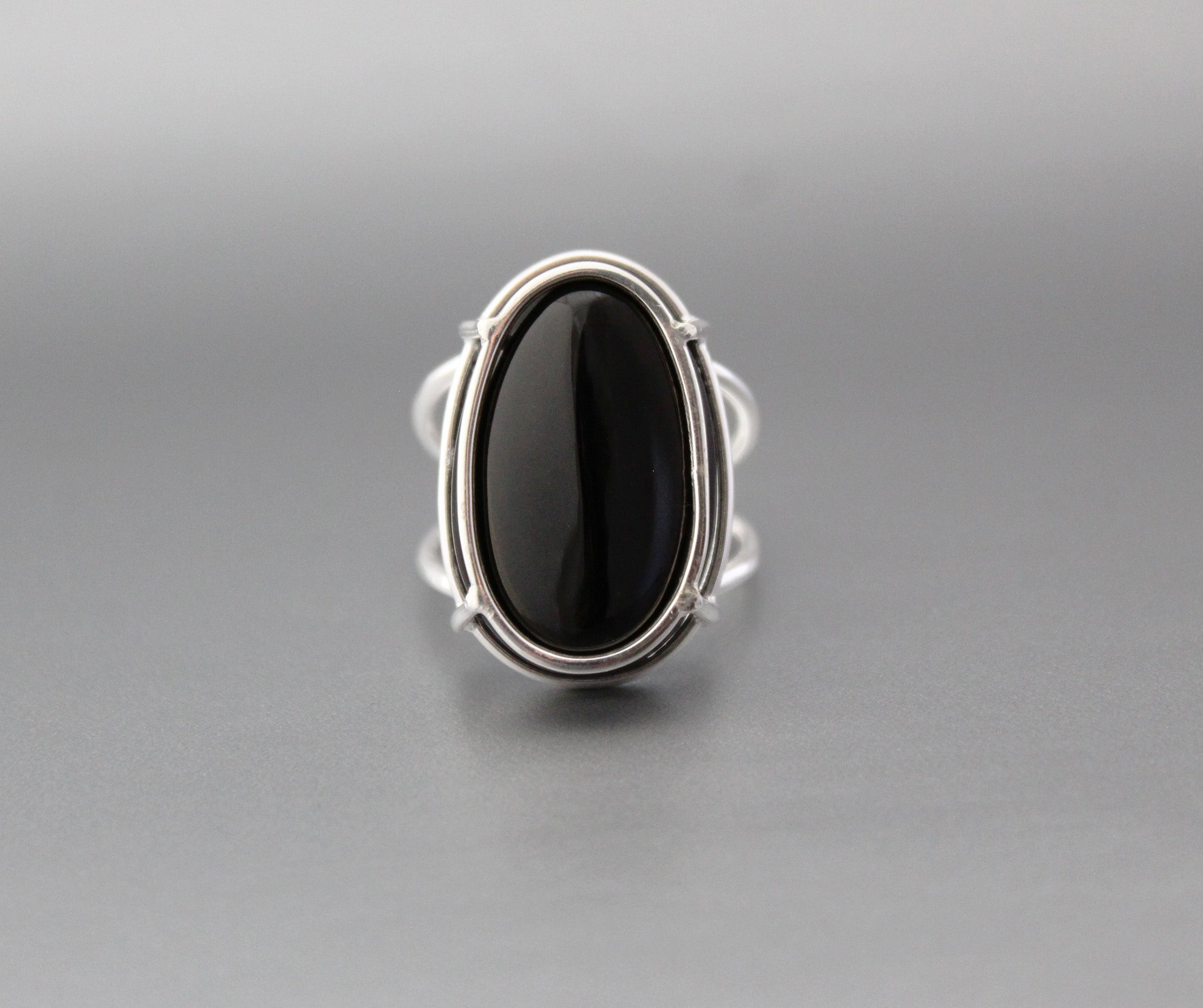 Natural Black Onyx Ring, Handmade Silver Ring, December Birthstone, Promise Ring, 925 Sterling Silver Ring, Tumble Black Onyx Designer Ring