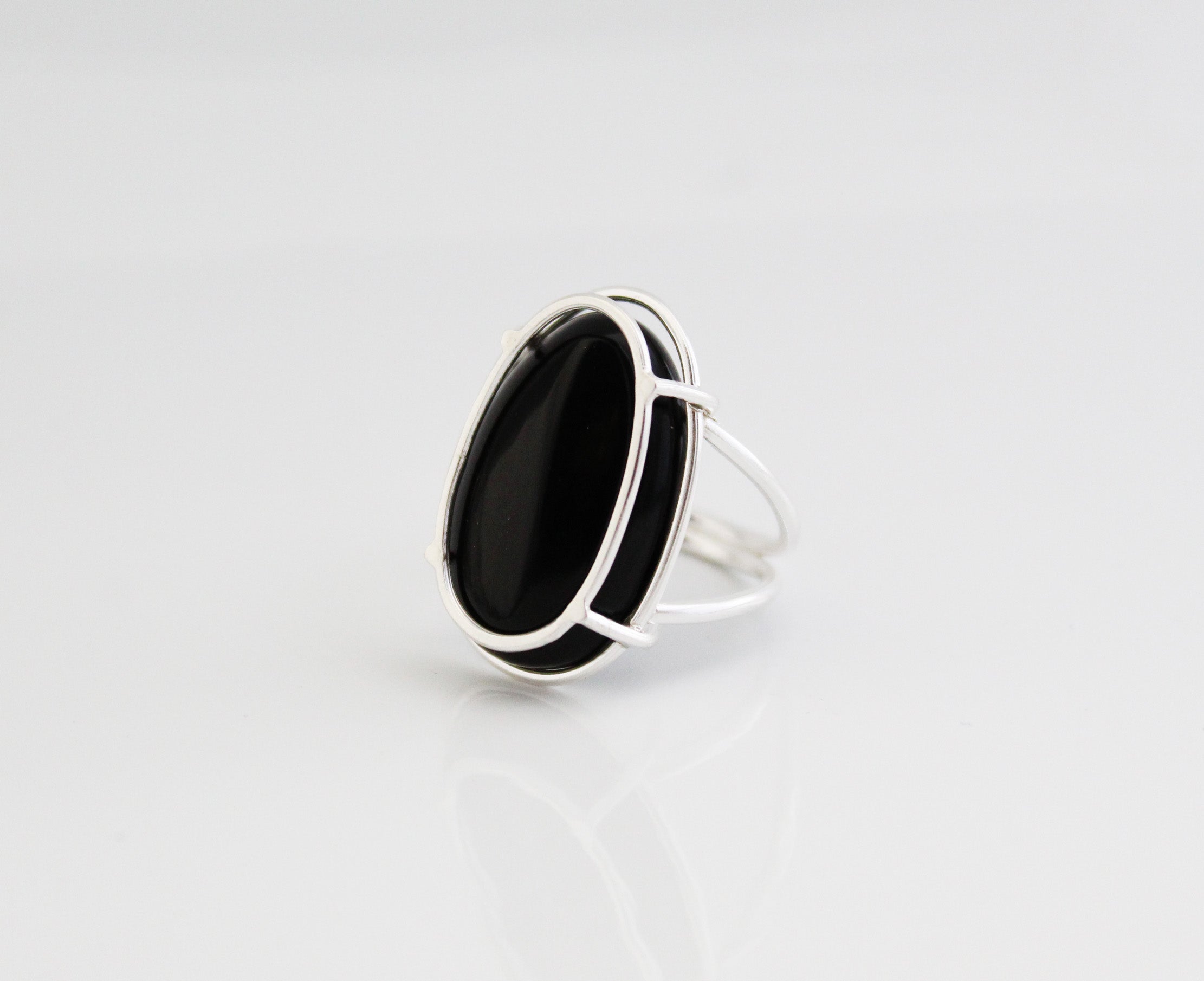 Natural Black Onyx Ring, Handmade Silver Ring, December Birthstone, Promise Ring, 925 Sterling Silver Ring, Tumble Black Onyx Designer Ring