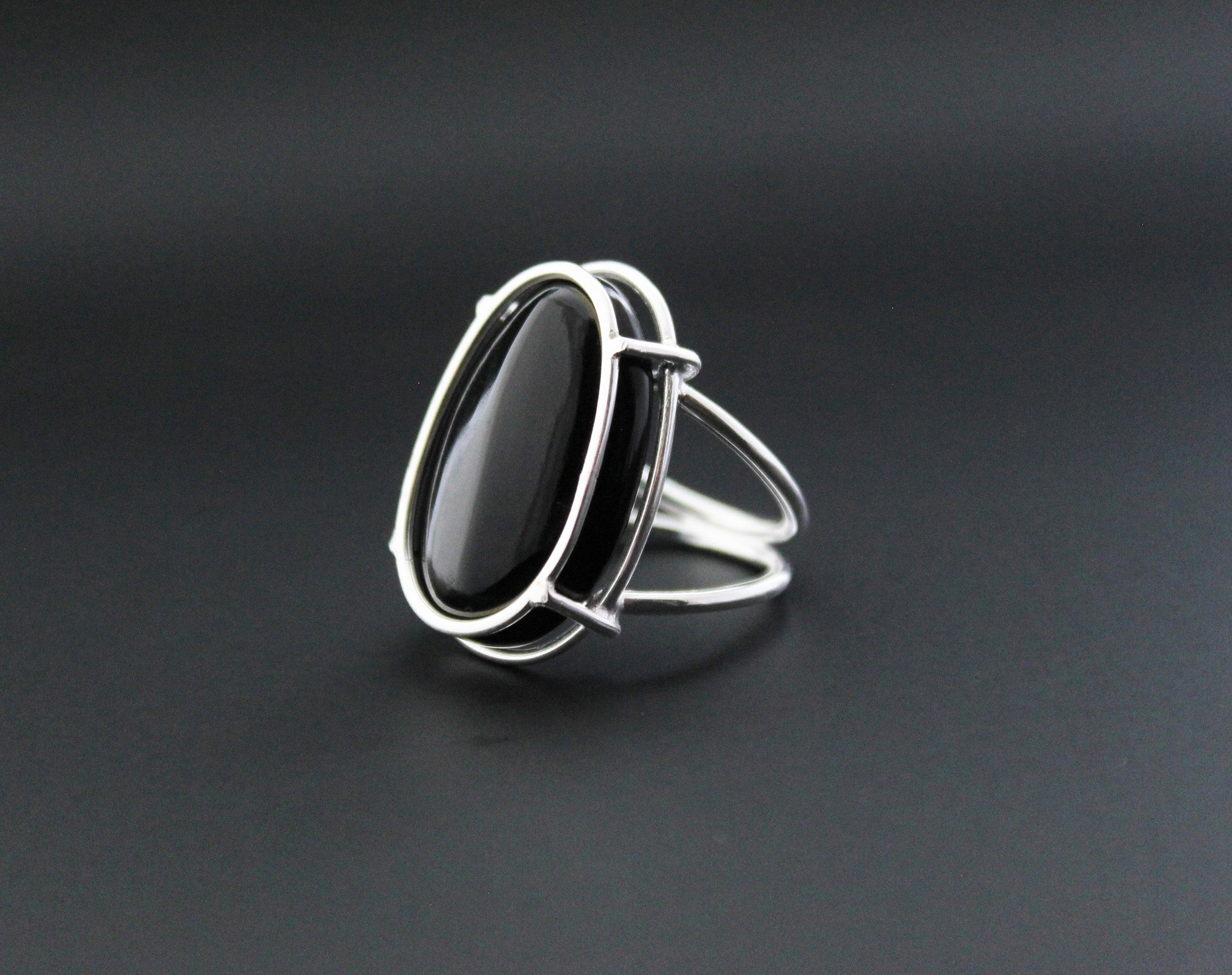 Natural Black Onyx Ring, Handmade Silver Ring, December Birthstone, Promise Ring, 925 Sterling Silver Ring, Tumble Black Onyx Designer Ring