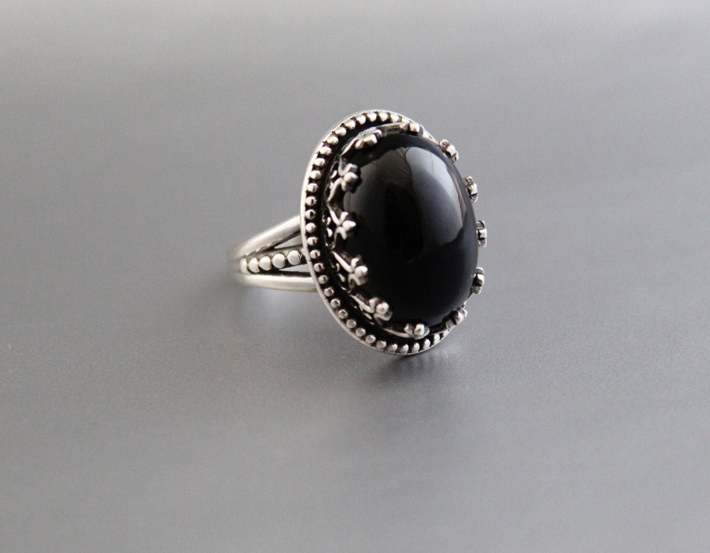 Natural Black Onyx Ring, Rose Gold Ring, 925 Sterling Silver Ring, Designer Ring, Black Onyx Jewelry, Black Diamond Ring, Natural Stone,Boho