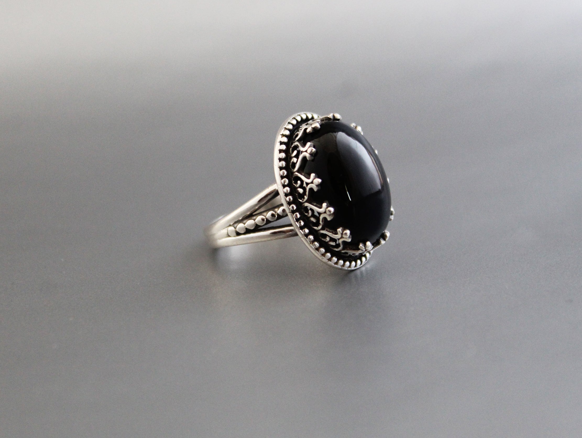 Natural Black Onyx Ring, Rose Gold Ring, 925 Sterling Silver Ring, Designer Ring, Black Onyx Jewelry, Black Diamond Ring, Natural Stone,Boho