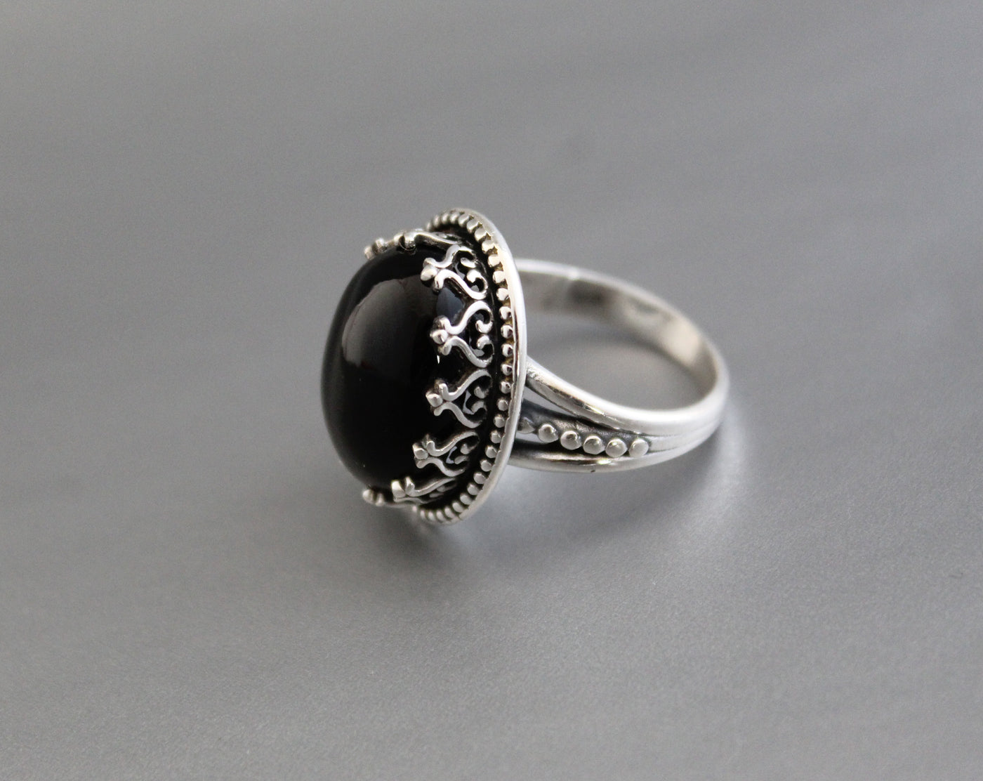 Natural Black Onyx Ring, Rose Gold Ring, 925 Sterling Silver Ring, Designer Ring, Black Onyx Jewelry, Black Diamond Ring, Natural Stone,Boho
