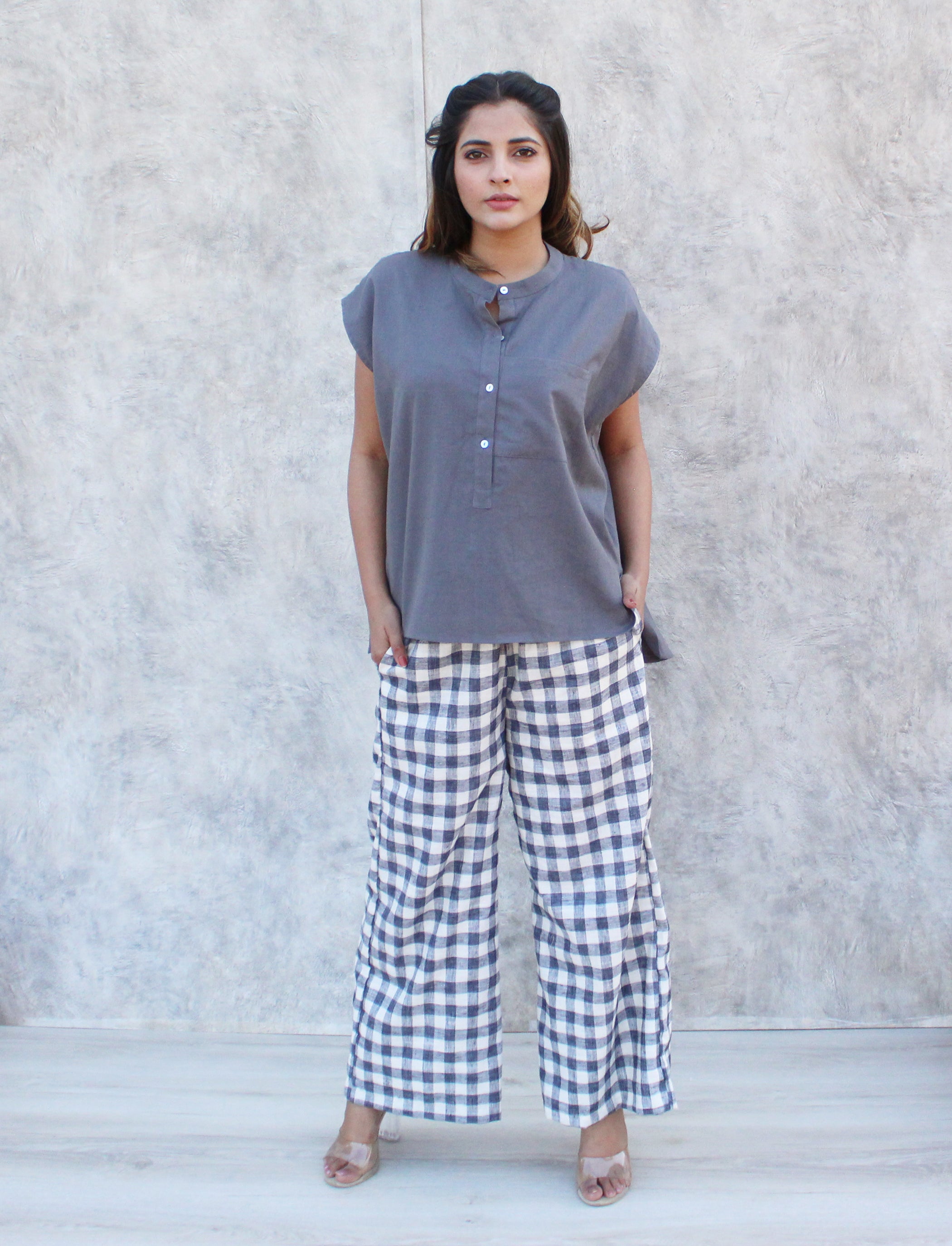 Loose Linen Blend Top , Oversized Cotton, Checks Culottes, Loose Linen Pants, High Waist Trousers, Straight Leg Trouser Linen Tee, Cotton Blouse for Women, Linen Blouse Button Up, Linen collar shirt, Soft Cotton Tops 