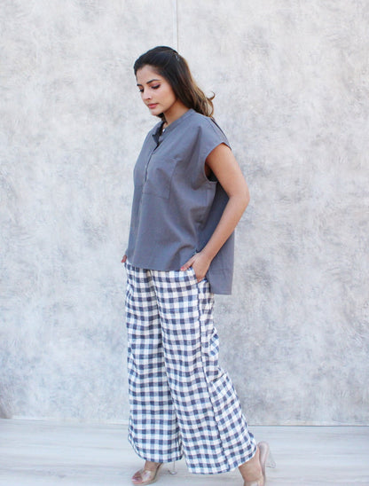 Loose Linen Blend Top , Oversized Cotton, Checks Culottes, Loose Linen Pants, High Waist Trousers, Straight Leg Trouser Linen Tee, Cotton Blouse for Women, Linen Blouse Button Up, Linen collar shirt, Soft Cotton Tops 