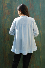 Button Down Loose Linen Top, Linen Tunic Top