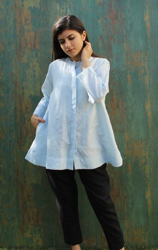 Button Down Loose Linen Top, Linen Tunic Top