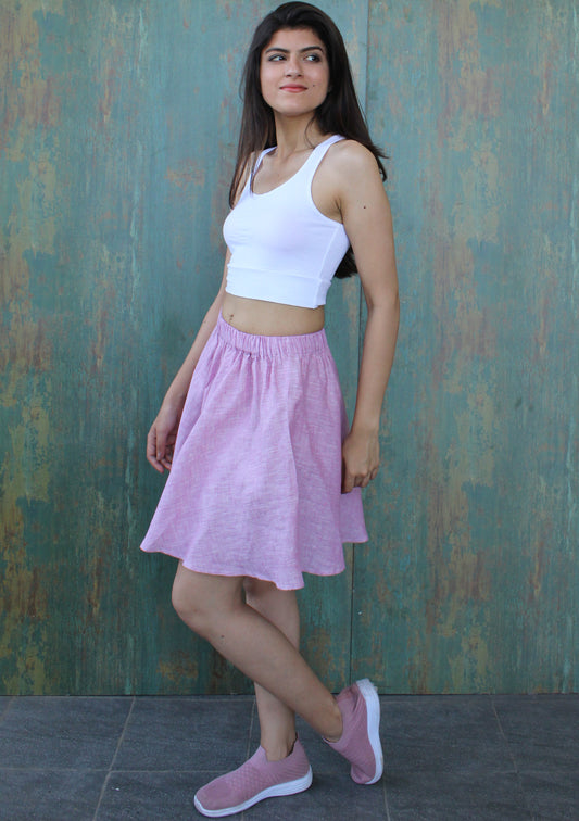 Circle Linen Skirt with side pockets