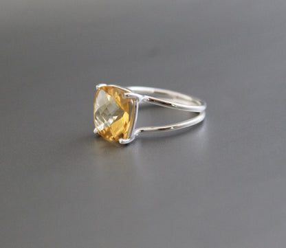 Natural Citrine Ring, November Birthstone, Stacking Ring, Yellow Crystal Ring, Designer Ring, Gold Ring, Wedding Gifts, Gift for Her