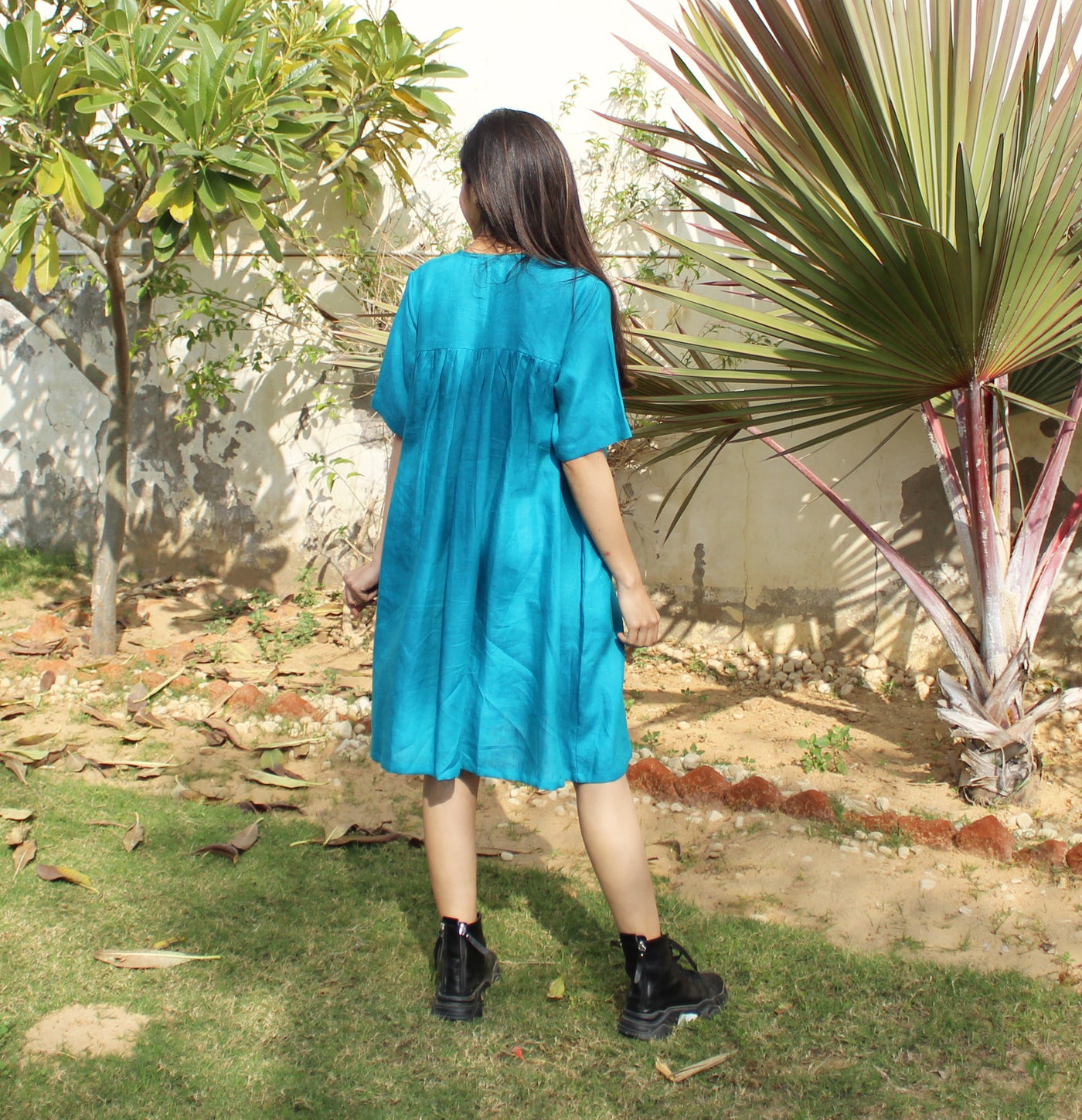 Comfortable Linen Tunic V-neck Dress