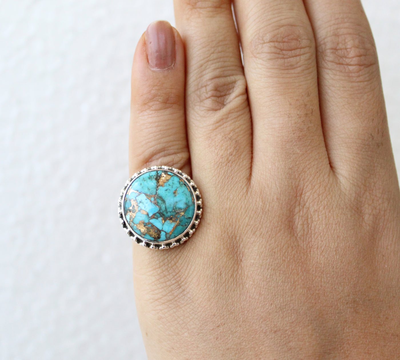 Copper Turquoise Ring, Boho Organic Ring, Blue Stone Ring, Turquoise Ring, Gemstone Ring, Copper Turquoise Ring, Natural, Organic Ring