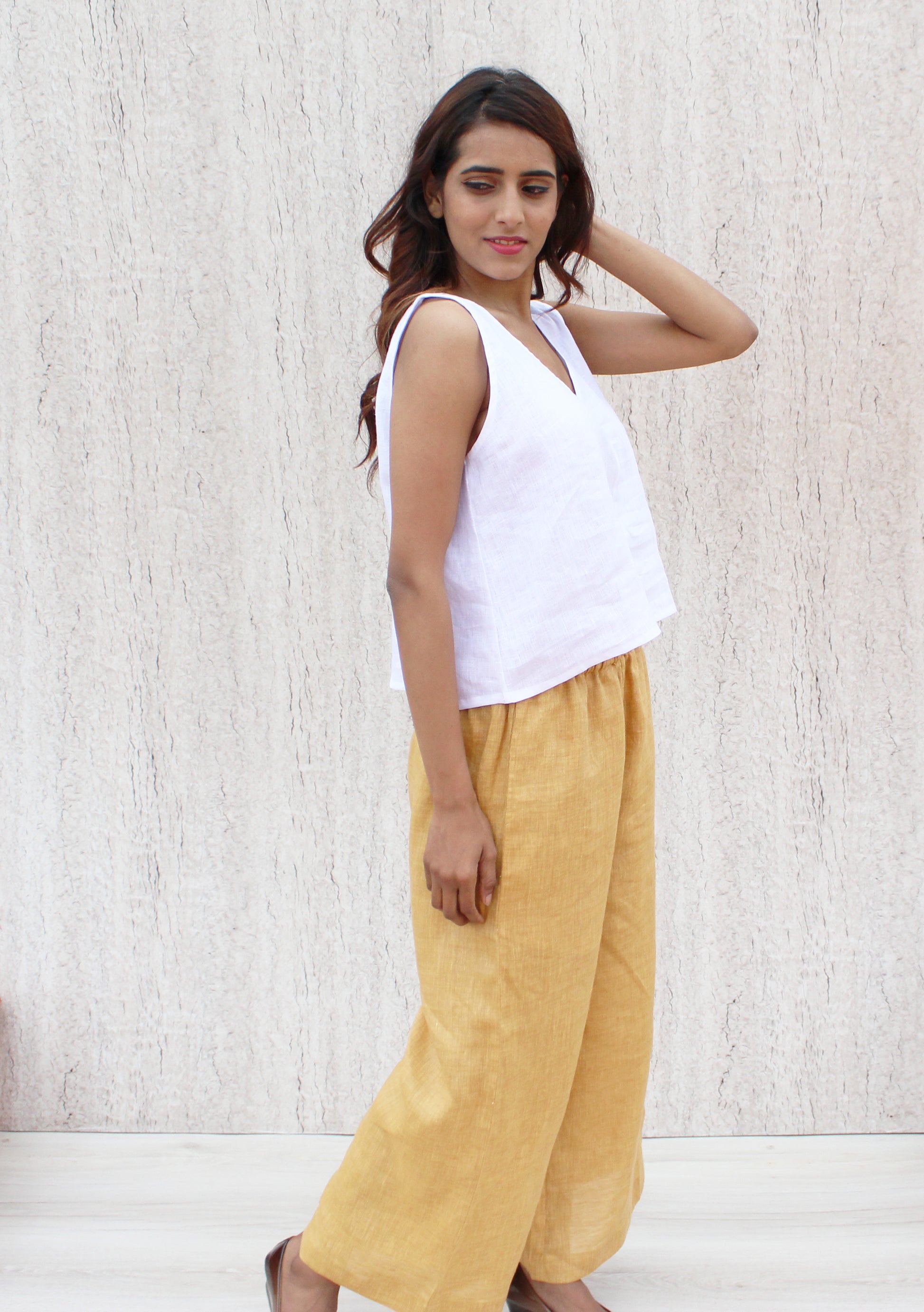 White linen crop top, Linen Top, Linen Blouse, Linen Tank Top, Linen Crop Top, Flax Linen Top