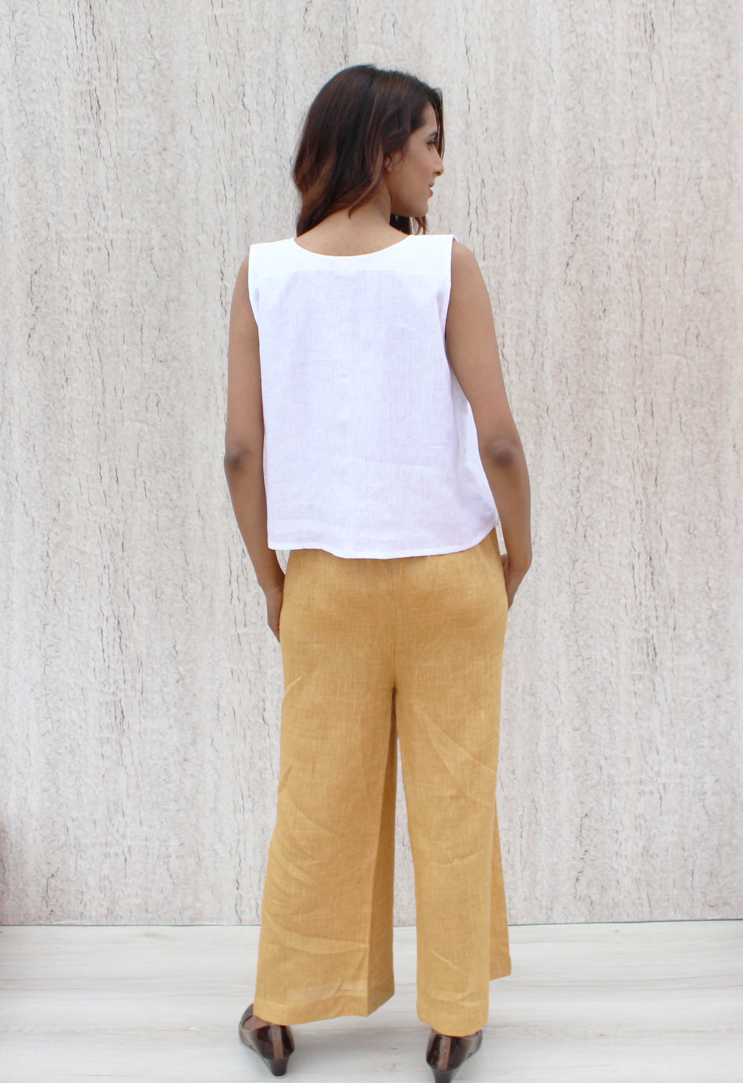 White linen crop top, Linen Top, Linen Blouse, Linen Tank Top, Linen Crop Top, Flax Linen Top