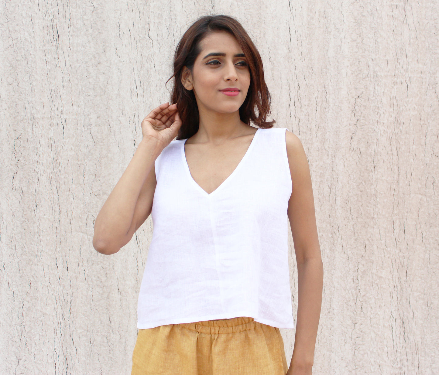 White linen crop top, Linen Top, Linen Blouse, Linen Tank Top, Linen Crop Top, Flax Linen Top