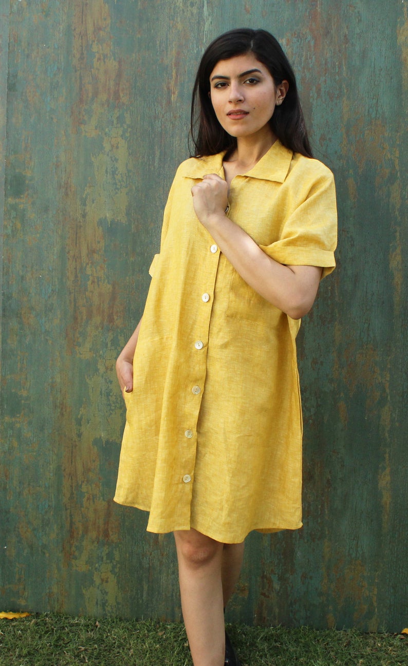 Effortless Maternity dress, Linen Dress Nightgown & Loungewear, Sustainable Flax Linen, Linen Dress Relaxed Fit, Minimalism