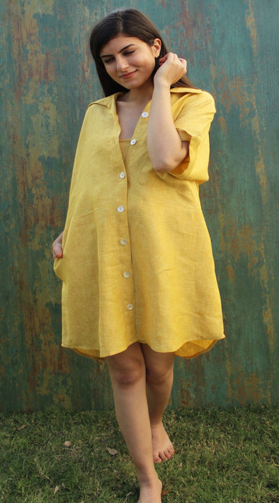Effortless Maternity dress, Linen Dress Nightgown & Loungewear, Sustainable Flax Linen, Linen Dress Relaxed Fit, Minimalism
