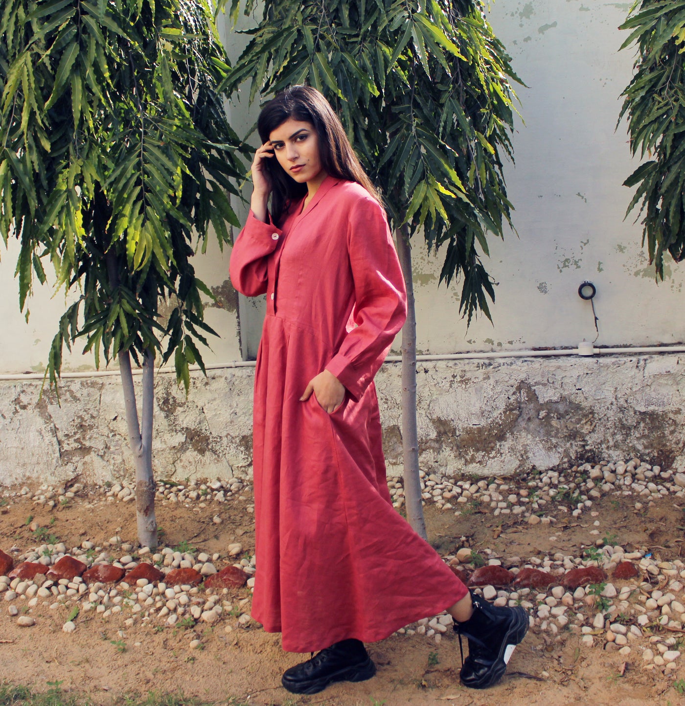 Full sleeves Linen Tunic Dress