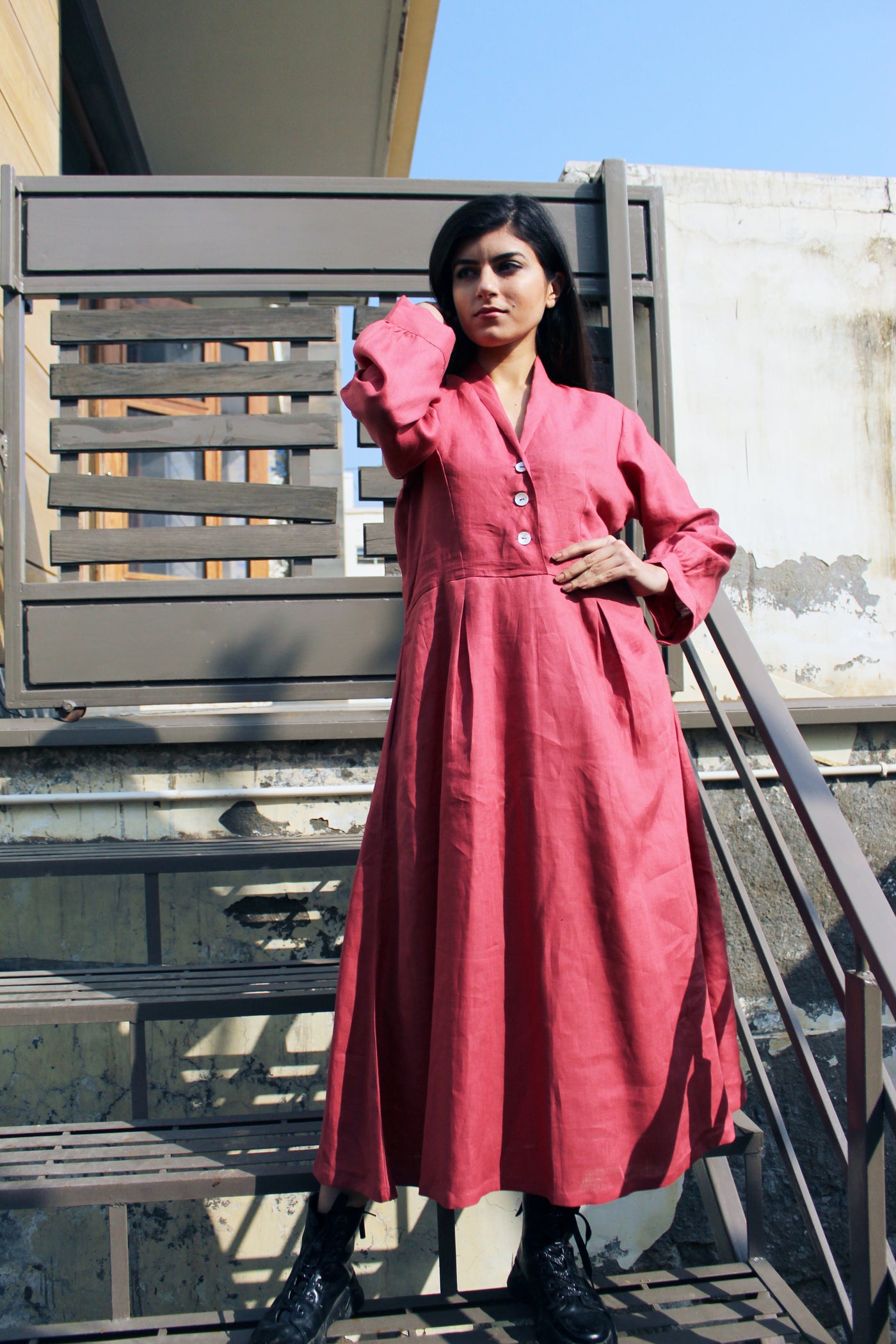 Full sleeves Linen Tunic Dress